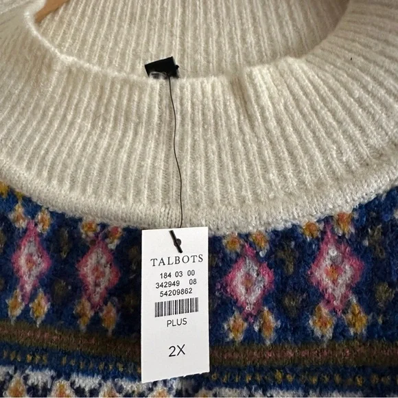 Talbots Multicolor Fair Isle Sweater - Picture 6 of 7